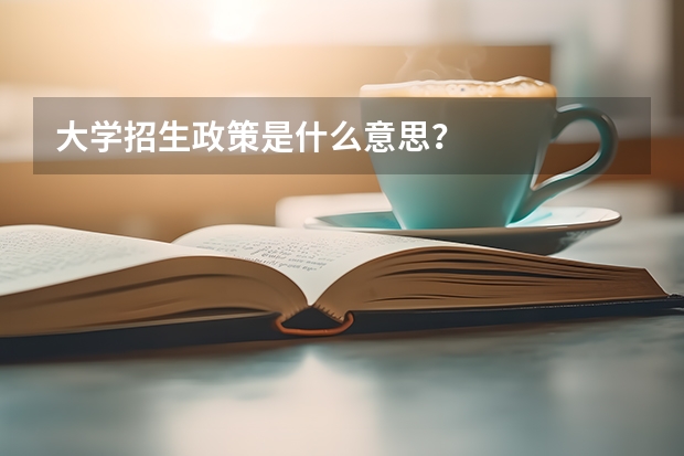 大学招生政策是什么意思？